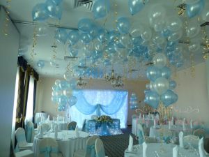 Оформление на свадьбу банкетного зала шарами красиво