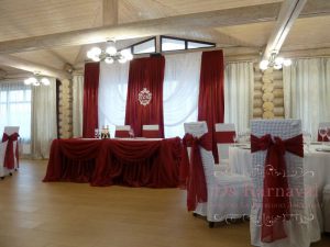 Украшение зала на свадьбу тканью недорого