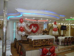 Декор свадьбы зала шарами недорого цены 