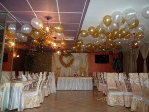 Украшение свадеб зала шарами красиво 