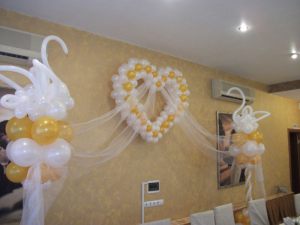 Украшение на свадьбу воздушными шарами оригинально 